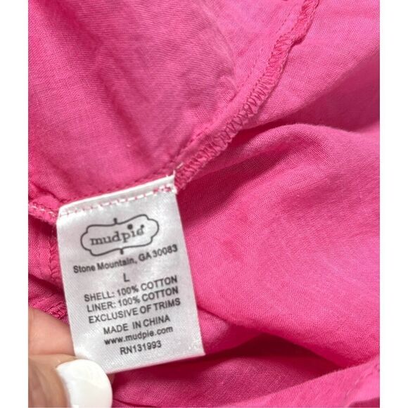 Mud Pie Women's Pink Biles Eyelet Dress Size Large - Picture 7 of 8